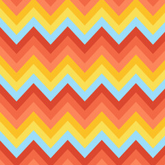 Zigzags stripes background. Modern colorful chevrons pattern, orange tone wallpaper. Summer concept. Vector illustration.