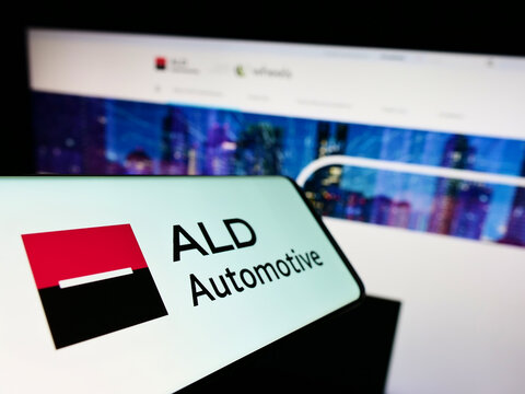 Stuttgart, Germany - 06-12-2022: Smartphone with logo of French company TEMSYS S.A. (ALD Automotive) on screen in front of business website. Focus on center-left of phone display.