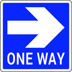 One Way road Sign on a white background, vector illustration