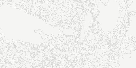 Obraz premium White Topography Contour Outline Map With Relief Elevation Abstract Wide Background. White wave paper curved reliefs abstract background. Topography map background. Vector geographic contour map.