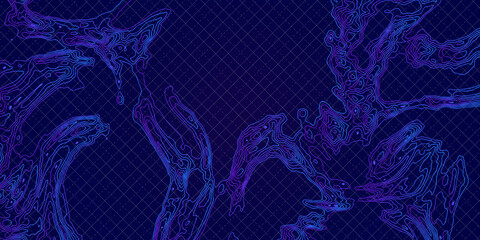 Modern Detailed Digital UI Topographic Map. Abstract topographic contours map background. Topographic background and monochrome texture.