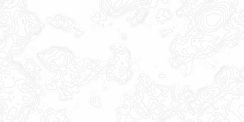Obraz premium White Topography Contour Outline Map With Relief Elevation Abstract Wide Background. White wave paper curved reliefs abstract background. Topography map background. Vector geographic contour map.
