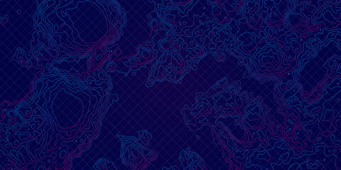 Modern Detailed Digital UI Topographic Map. Abstract topographic contours map background. Topographic background and monochrome texture.