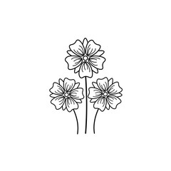 flower icon black and white illustration design