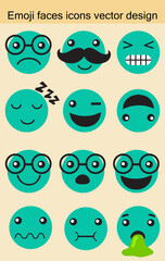 Emoji faces icons vector design bad and good review happy and sad reaction