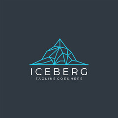 iceberg logo geometric line outline monoline illustration
