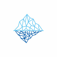 iceberg logo geometric line outline monoline illustration
