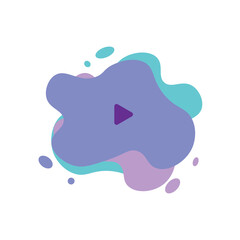 Play button with pastel color and white background
