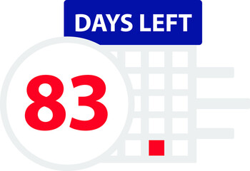 83 days left. Vector illustration.