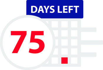 75 days left. Vector illustration.