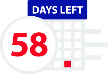 58 days left. Vector illustration.