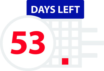 53 days left. Vector illustration.