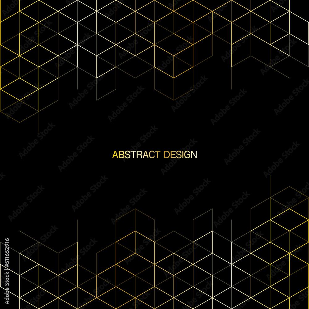 Aufkleber The graphic design element and abstract geometric background with isometric golden vector blocks