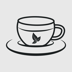 Tea Cup Outline SVG Cut File, Cup Svg, Coffee Cup Svg, Tea Lovers Svg, Tea Time Svg,