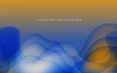 Abstract gradient fluid blue and yellow background