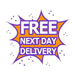 Inscription FREE NEXT DAY DELIVERY