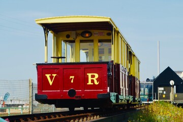 old train on the train station in the country