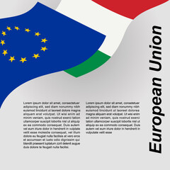 European Union and Italian waving flag design.