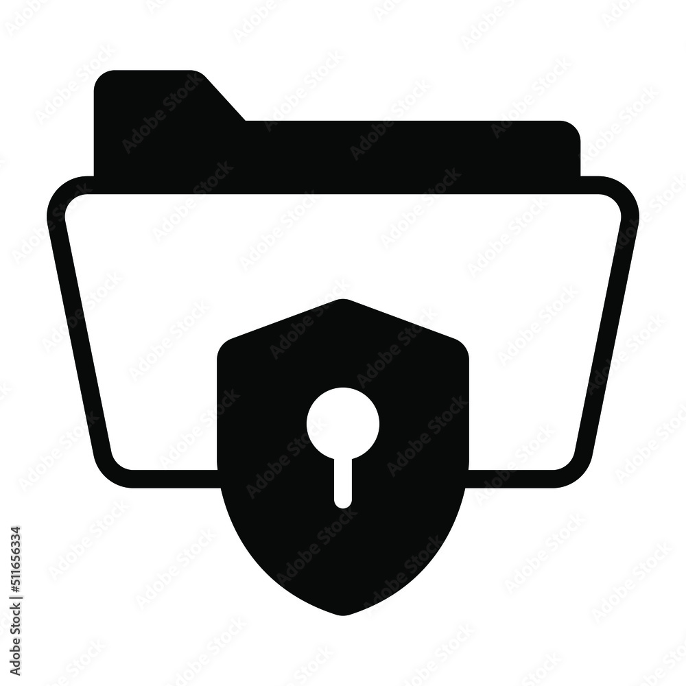 Wall mural data security finance related vector line icon. editable stroke pixel perfect.
