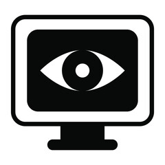 monitor Finance Related Vector Line Icon. Editable Stroke Pixel Perfect.