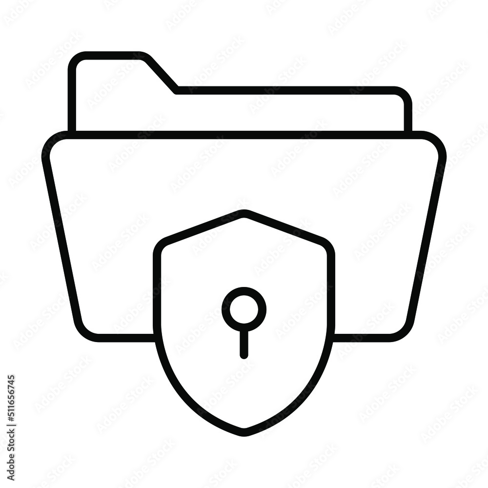 Wall mural data security finance related vector line icon. editable stroke pixel perfect.