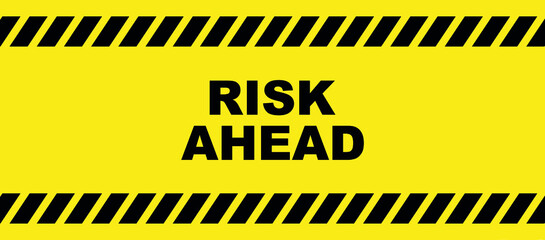 risk ahead sign on white background	
