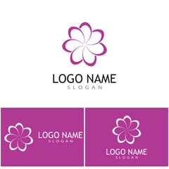 Beauty plumeria icon flowers design illustration Template