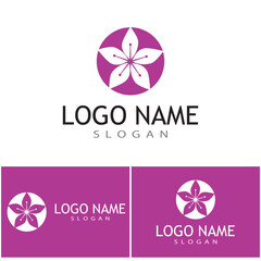 Beauty plumeria icon flowers design illustration Template