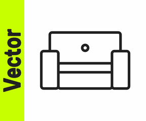 Black line Armchair icon isolated on white background. Vector