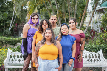 Group of different people together. Concept of friendship, respect, equality, diversity.