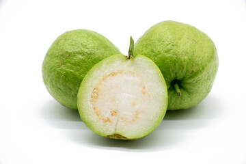 Guava fruit isolated on the white background.