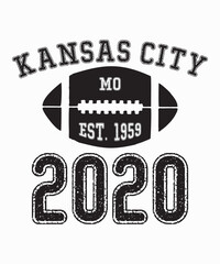 Kansas City Football 2020is a vector design for printing on various surfaces like t shirt, mug etc. 