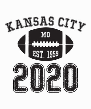 Kansas City Football 2020is A Vector Design For Printing On Various Surfaces Like T Shirt, Mug Etc. 