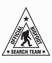 Official Bigfoot Search Teamis a vector design for printing on various surfaces like t shirt, mug etc. 