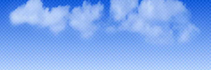 Vector cloud on a transparent background, realistic vector drawing