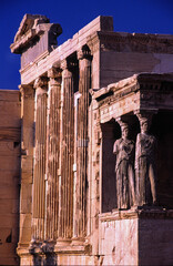 Erecteón (406a.c.). Acropólis. Atenas. Grecia - obrazy, fototapety, plakaty