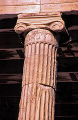 Columna Jonica. Erecteón (406a.c.). Acropólis. Atenas.Ática. Sterea Ellada. Grecia - obrazy, fototapety, plakaty