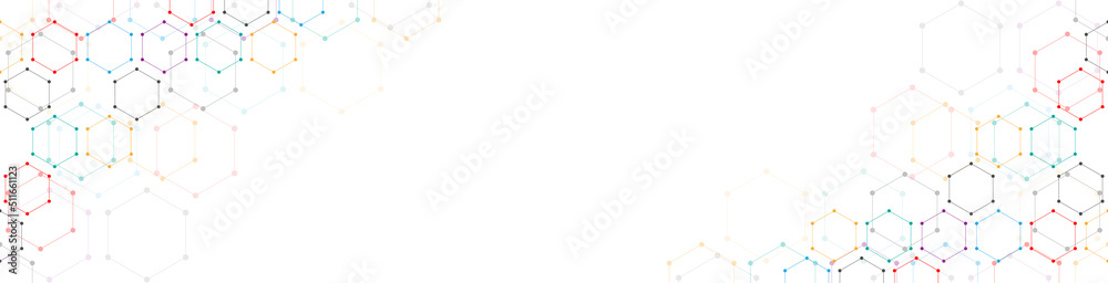 Poster abstract background and geometric pattern with hexagons for banner design or header