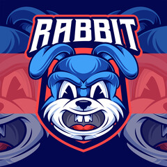 Rabbit Head Mascot Logo Template