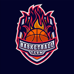 Basketball Sport Badge Logo Template