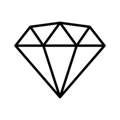 Diamond gemstone icon. Pictogram isolated on a white background.
