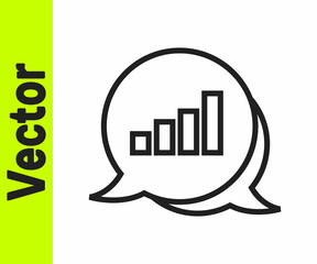 Black line Pie chart infographic icon isolated on white background. Diagram chart sign. Vector