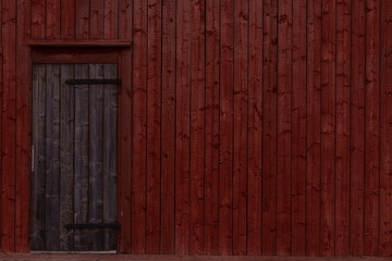 red old wooden wall and door