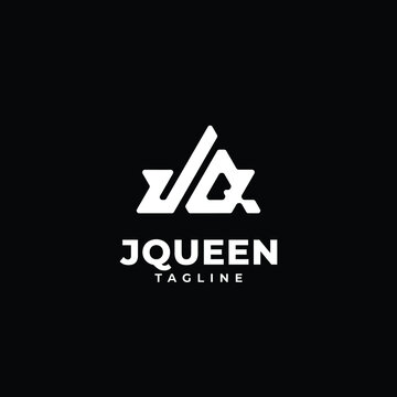 Triangle initials monogram logo with letter JQ, J and Q