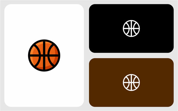 basketball icon logo design template