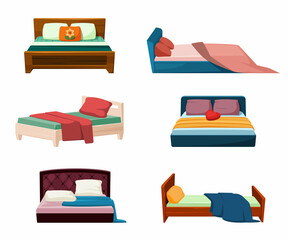 sofa. cozy fashioned modern sleeping bed for apartment. Vector illustrations of comfortable house sofas