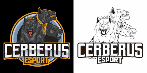 cerberus esport logo mascot design