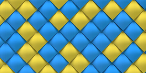 omposition of yellow-blue volumetric panels. Background for smartphone.