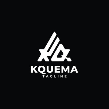 Triangle initials monogram logo with letter KQ, K and Q