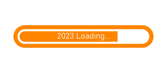 Obraz premium Loading bar for 2023 goal planning business concept, vector illustration for graphic design. new year concept idea. 